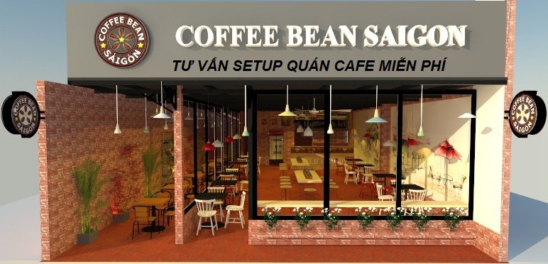 Mẫu quán cafe máy lạnh 8 x17